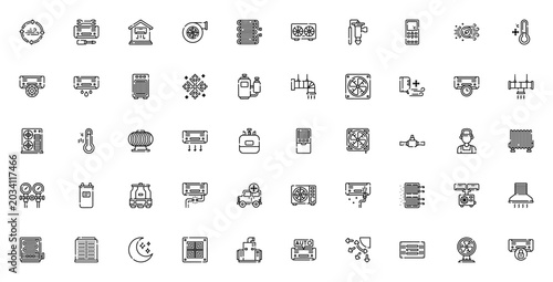 Quadro em tela Air conditioner icon set