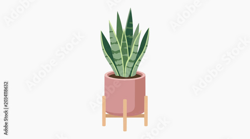 Flat Illustration Indoor Plant Pot