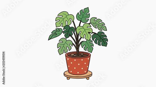 Flat Illustration Indoor Plant Pot