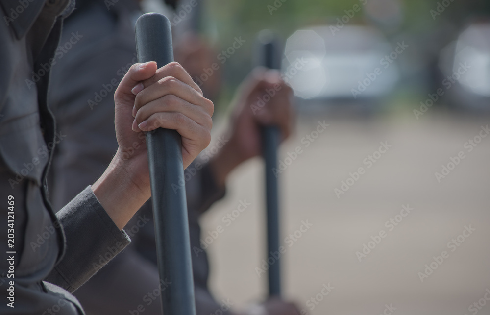Fototapeta premium Riot police control the crowd training