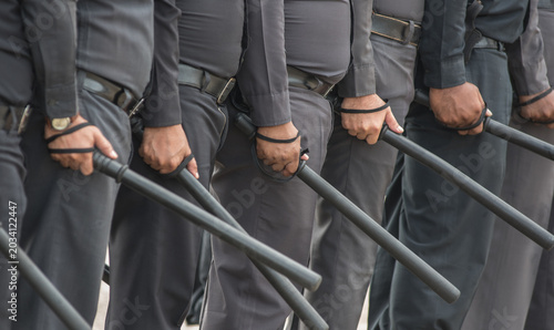 Foto Riot police control the crowd training