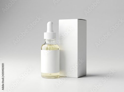 White Cosmetic Bottles and Jar Set – Minimal Skincare Beauty Product Photography on Neutral Background