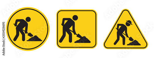 Foto Under construction warning sign