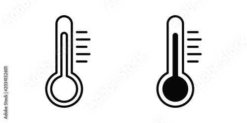 Schilderij op canvas Temperature icon collection, linear icons set with solid style