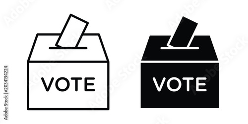 Billede på lærred Voting icon collection, linear icons set with solid style
