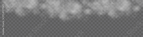 Tablou pe pânză Realistic White Smoke Clouds with Flowing Steam Motion for Atmospheric Backgroun