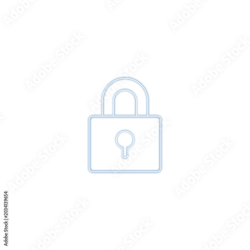 Tableau sur toile Neon closed lock icon