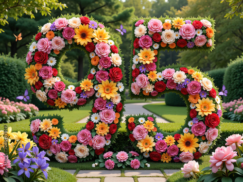 number 95 made from flowers