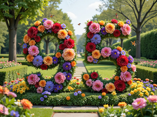 number 95 made from flowers