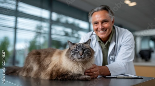 Veterinary care for cats animal clinic pet health indoor environment close-up view compassionate treatment