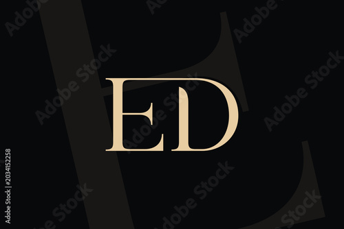 Foto ED or DE letter logo icon design