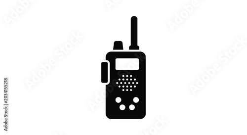 Tableau sur toile Two way Radio Silhouette On White Background