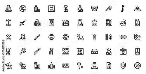 Εκτύπωση καμβά Dentist icon set