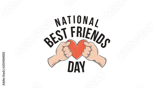 Valokuva Two hands holding a heart for national best friends day