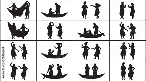 Photography People in boats and on land.