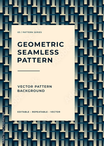 Gradient geometric seamless vector pattern on transparent background