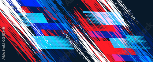 Tableau sur toile A vector graphic depicting abstract stripe racing designs suitable for vehicle d