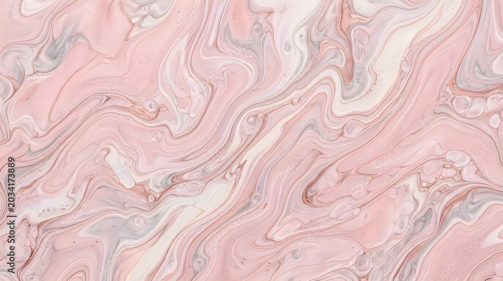 Fototapeta premium Abstract soft pink and white liquid marble texture background with flowing rose waves for luxury feminine wallpaper and elegant fluid art backdrop for premium branding design 4k res