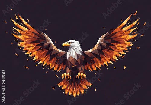 Majestic Eagle in Flight with Outstretched Wings.