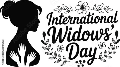 Tableau sur toile INTERNATIONAL WIDOWS' DAY vector illustration isolated on white background