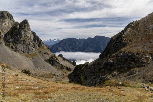 Mountain scenery in the Belledonne Massif, French Alps, Isère