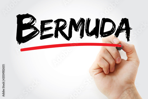 Canvastavla BERMUDA text written by hand