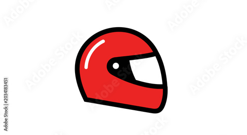 Vibrant racing helmet illustration against a clean white backdrop, simple style
