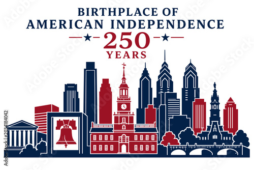 Birthplace of American Independence 250 Years Philadelphia Skyline