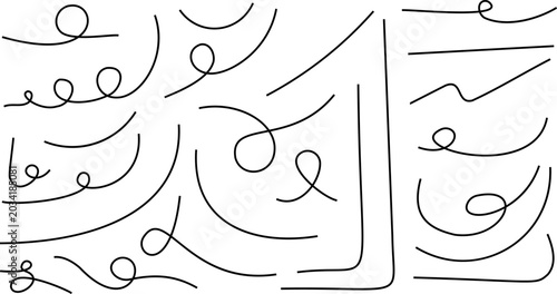 Cuadro en lienzo Vintage swirl ornament flourishes vector set