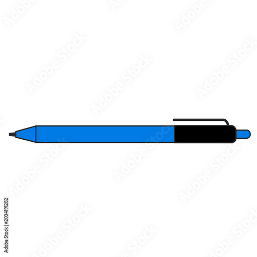 Photos Blue and black mechanical pencil horizontally positioned, simple line art statio