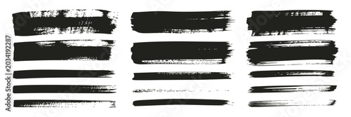 Photos Straight line vector brush strokes, black hand drawn stripes and smears, Chinese