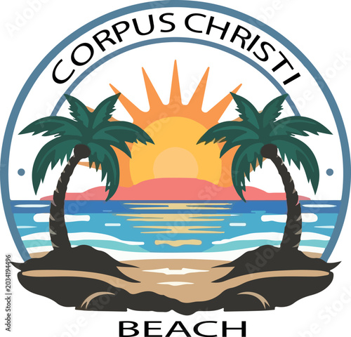 Obraz na płótnie corpus christi beach logo icon vector white background .