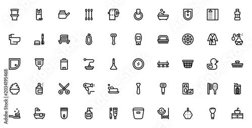 Tableau sur toile Bathroom icon set