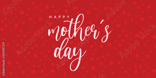 happy mothers day banner white and red