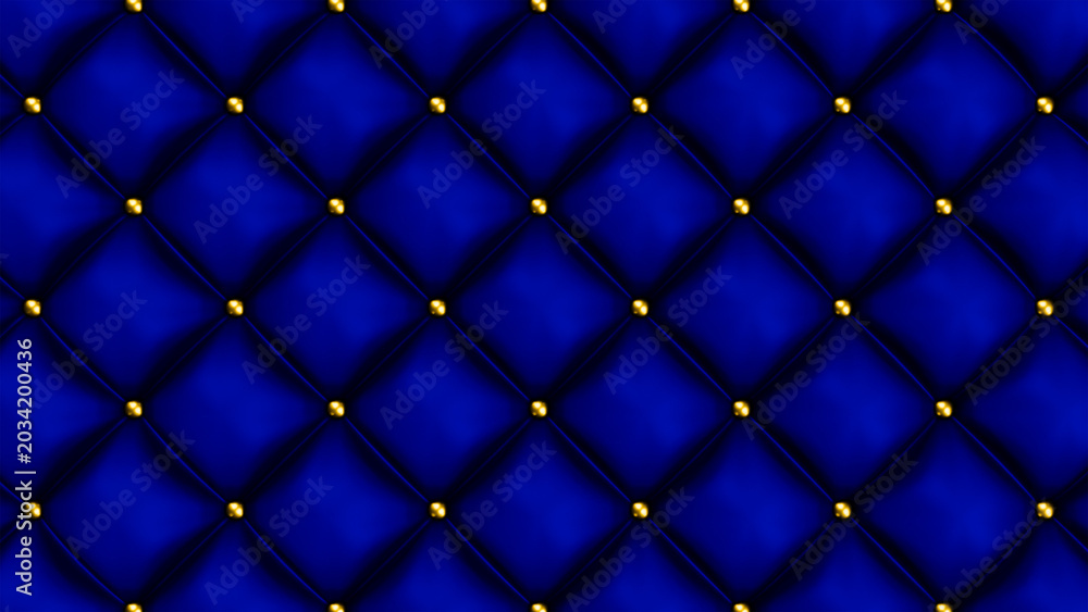 Fototapeta premium Elegant Blue Quilted Background Featuring Luxury Diamond Upholstery Texture Decorative Modern Pattern Design