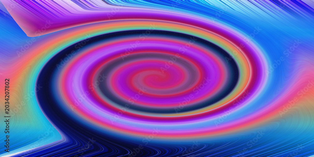 Fototapeta premium Vibrant Swirling Abstract Background with Rainbow Colors and Psychedelic Effect