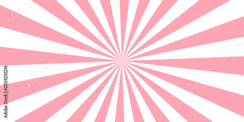 Pink sun rays vector background