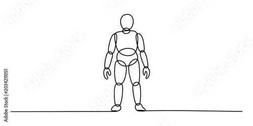 Bild auf Leinwand Simple line drawing of a human body figure
