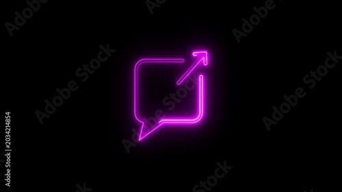 Neon glowing medical exit icon animation.