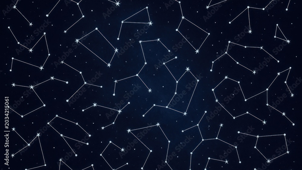 Obraz premium Constellations scattered across night.