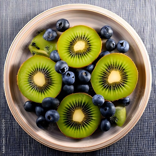 Fresh kiwi and blueberry fruit medley