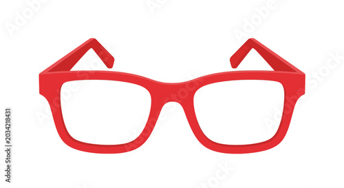Stylish red glasses frame illustration on white background
