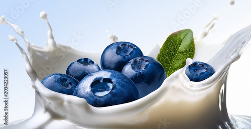 blueberries on a white background