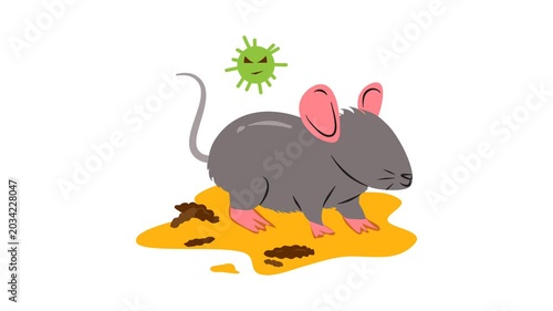 Hantavirus Pulmonary Syndrome illustration animation. 4k video