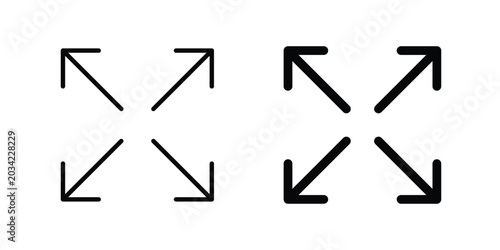 Photos Expand icon design, design element set.