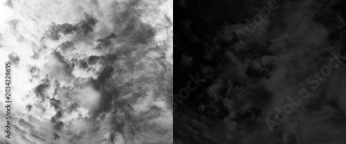 Tableau sur toile Dramatic monochrome storm clouds texture, dark moody sky background, abstract bl