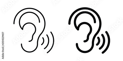 Canvastavla Hearing icon design, design element set.