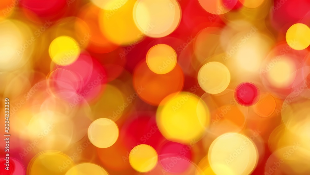 Fototapeta premium Bright red and orange bokeh lights background