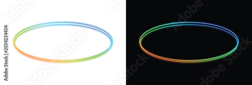 Multicolored glowing neon hula hoop and