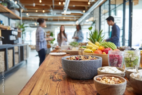 Colorful, nutritious snacks for a productive workplace break area